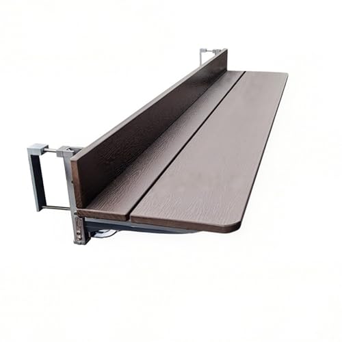 Verstellbarer Balkontisch zum Aufhängen, platzsparend, wandmontiert, kompakter Klapptisch mit Metallablage, 100 x 27 cm, perfekt für kleine Räume von Generisch
