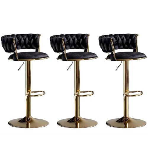 Verstellbarer Barhocker 2er Set mit gewebter Rückenlehne und Fußstütze, Goldbeine, Drehdesign für Kücheninseln und Theken, ideal für Esszimmer oder Frühstücksbar Verstellbarer Barhocker 2er Set mit gewebter Rückenlehne und Fußstütze, Goldbeine, Drehdesign für Kücheninseln und Theken, ideal für Esszimmer oder Frühstücksbar von Generisch