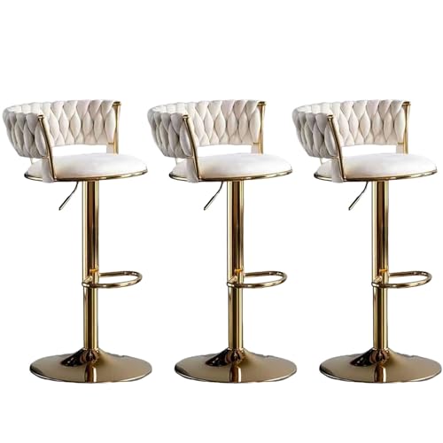 Verstellbarer Barhocker 2er Set mit gewebter Rückenlehne und Fußstütze, Goldbeine, Drehdesign für Kücheninseln und Theken, ideal für Esszimmer oder Frühstücksbar Verstellbarer Barhocker 2er Set mit gewebter Rückenlehne und Fußstütze, Goldbeine, Drehdesign für Kücheninseln und Theken, ideal für Esszimmer oder Frühstücksbar von Generisch