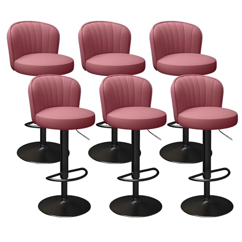 Verstellbarer Barhocker aus Leder mit Rückenlehne und Fußstütze für Kücheninsel oder Kneipe Verstellbarer Barhocker aus Leder mit Rückenlehne und Fußstütze für Kücheninsel oder Kneipe von Generisch