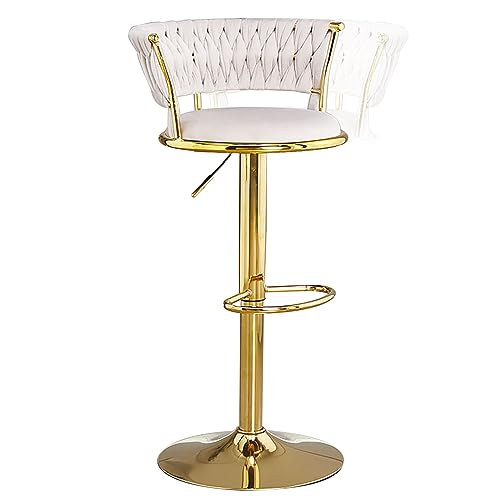 Verstellbarer Barhocker aus Samt – 360° drehbarer hoher Hocker mit Fußstütze für Kücheninsel ge Samtpolsterung modernes Design 1 Stück Verstellbarer Barhocker aus Samt – 360° drehbarer hoher Hocker mit Fußstütze für Kücheninsel ge Samtpolsterung modernes Design 1 Stück von Generisch