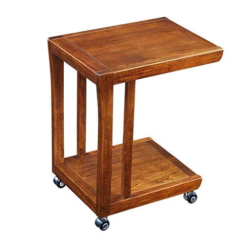 Verstellbarer Beistelltisch in U-Form – Kleiner Couchtisch & Laptop-Tablett aus Massivholz mit Universalrollen für Sofa & Schlafzimmer – Vielseitiger Lesetisch Platzsparendes Design von Generisch