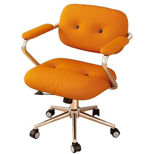 Verstellbarer Bürostuhl - Ergonomischer Drehstuhl Gaming Stuhl mit Schaukelfunktion, Samtpolsterung & Metallrahmen, modernes Design in Orange, ideal für Home Office & PC Gaming von Generisch