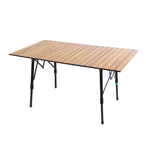 Verstellbarer Campingtisch aus Aluminium, tragbarer Picknicktisch mit Holzmaserung, für einfaches Reisen, Outdoor, Klapptisch, 120 x 70 cm, leicht, platzsparendes Design Verstellbarer Campingtisch aus Aluminium, tragbarer Picknicktisch mit Holzmaserung, für einfaches Reisen, Outdoor, Klapptisch, 120 x 70 cm, leicht, platzsparendes Design von Generisch