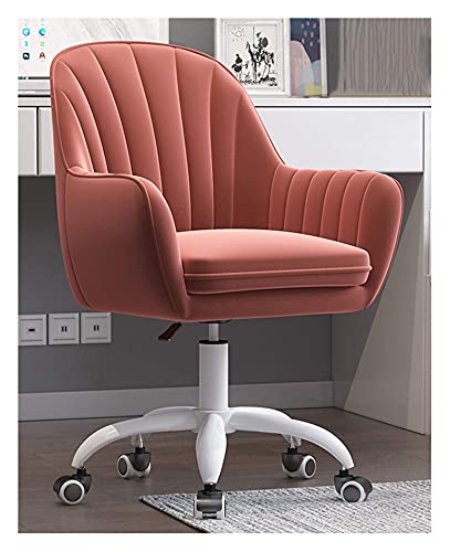 Verstellbarer Drehstuhl – Plüschsamt gepolsterter Rollstuhl mit mittlerer Rückenlehne für Bürokomfort, ergonomisches Design, moderner Stil, perfekt für Zuhause und Arbeit von Generisch