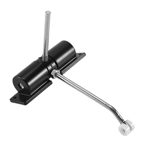 Verstellbarer Federtürschließer aus Zinklegierung mit Rädern – leichter automatischer Türschließmechanismus für stärkeren Verschluss (schwarz) – ideal für den Heimgebrauch von Generisch