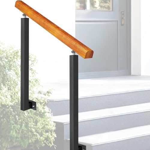 Verstellbarer Handlauf aus Schmiedeeisen für Außentreppen – 129,5 cm seitliche Montage Holzgeländer für Veranda und Treppensicherheit, 90 cm Höhe, Greifer für den Außenbereich Verstellbarer Handlauf aus Schmiedeeisen für Außentreppen – 129,5 cm seitliche Montage Holzgeländer für Veranda und Treppensicherheit, 90 cm Höhe, Greifer für den Außenbereich von Generisch