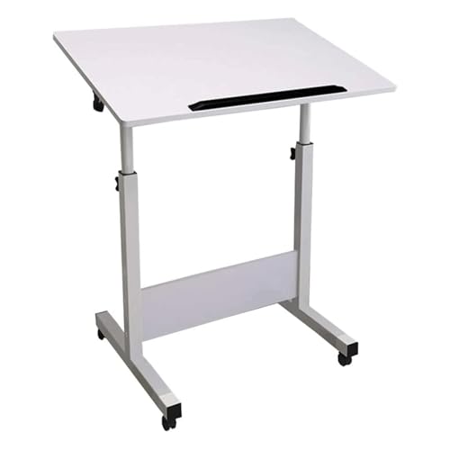 Verstellbarer Roll-Laptop-Schreibtisch mit 4 Rädern, für Sitz-, Steh- oder Nachttisch, höhenverstellbar, mobiles Laptop-Tablett von Generisch