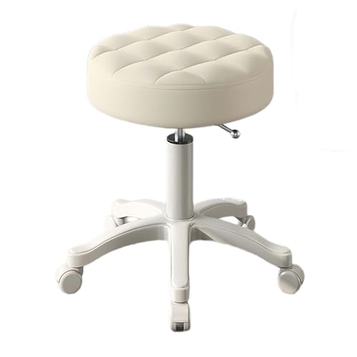 Verstellbarer Rollhocker mit Rädern – Drehbarer Rundstuhl für Salon, Büro, Arztpraxis, Massage und Geschäft – Komfortables ergonomisches Design für Profis von Generisch