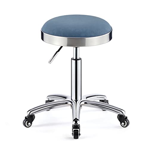Verstellbarer Rollhocker mit Rollen, belastbar bis 200 kg, PU-Leder, Drehstuhl für Werkstatt, Friseur und Zuhause von Generisch