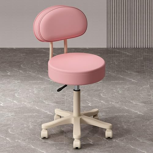 Verstellbarer Rollhocker mit Rückenstütze – 360° drehbar und Rollen für Salon, Küche oder professionellen Gebrauch von Generisch