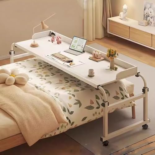 Verstellbarer Schreibtisch über Bett – Mobiler höhenverstellbarer Tisch mit rollenden Rädern, Essens-Tablett und Computertisch für bequeme Nutzung über dem Bett Verstellbarer Schreibtisch über Bett – Mobiler höhenverstellbarer Tisch mit rollenden Rädern, Essens-Tablett und Computertisch für bequeme Nutzung über dem Bett von Generisch