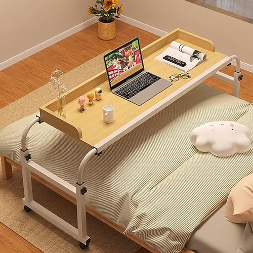 Verstellbarer Überbetttisch mit Rollen - Mobiler Computertisch und Steharbeitsplatz zum Essen und Arbeiten im Bett von Generisch