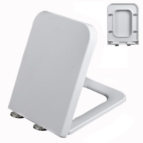 Verstellbarer WC-Sitz mit Absenkautomatik, Schnellverschluss, einfache Installation, langlebiges, dickes PP-Material, löst sich niemals, abgerundeter quadratischer Deckel für ultimativen Komfort und Verstellbarer WC-Sitz mit Absenkautomatik, Schnellverschluss, einfache Installation, langlebiges, dickes PP-Material, löst sich niemals, abgerundeter quadratischer Deckel für ultimativen Komfort und von Generisch