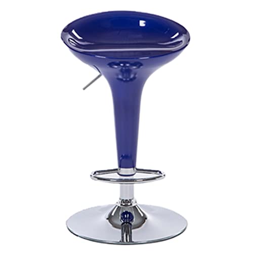 Verstellbarer blauer Barhocker – Drehstuhl, Thekenhöhe, rückenfreier Kunststoffhocker für Küche, Zuhause, Pub und Frühstück von Generisch