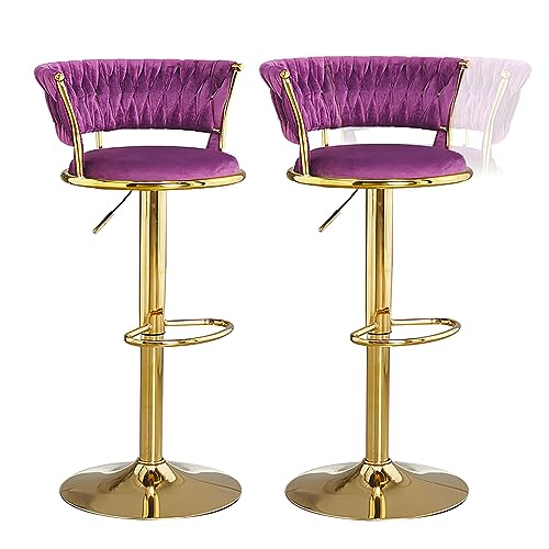 Verstellbarer drehbarer Barhocker aus Samt mit Fußstütze – 2er-Set für Kücheninsel, modernes Design, bequeme Sitzgelegenheit, perfekt zum Essen und Unterhaltung Verstellbarer drehbarer Barhocker aus Samt mit Fußstütze – 2er-Set für Kücheninsel, modernes Design, bequeme Sitzgelegenheit, perfekt zum Essen und Unterhaltung von Generisch