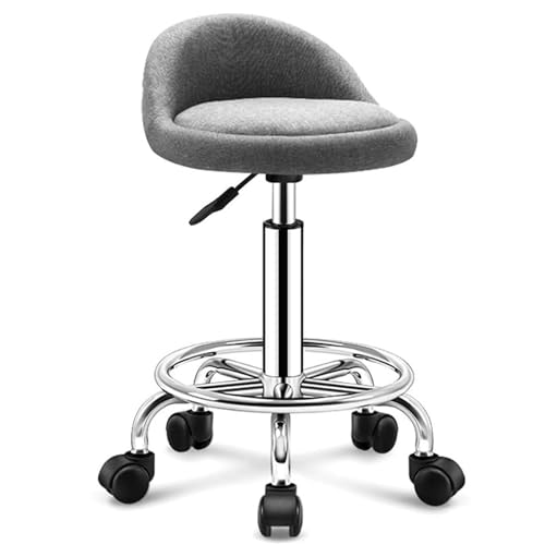 Verstellbarer drehbarer Rollhocker mit Rückenlehne und Rollen für bequemes Sitzen in Geschäften, Salons und Spas Verstellbarer drehbarer Rollhocker mit Rückenlehne und Rollen für bequemes Sitzen in Geschäften, Salons und Spas von Generisch
