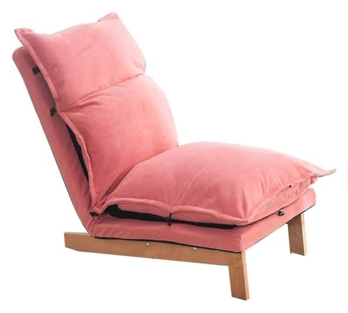 Verstellbarer faltbarer Bodenstuhl, 5 Positionen, Liegesofa für kleine Wohnungen, leichter tragbarer Loungesitz – perfekt für Schlafzimmer oder Wohnzimmer (Hellrot) von Generisch