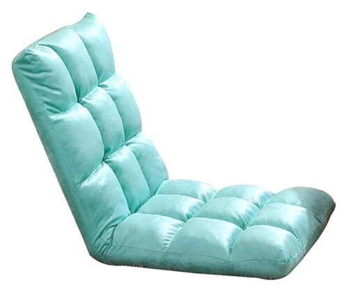 Verstellbarer faltbarer Bodenstuhl, ergonomisches Computersofa, abnehmbares, waschbares Kissen, kompakt, tragbar, zum Spielen, Lesen, Entspannen – Türkisfarbe Verstellbarer faltbarer Bodenstuhl, ergonomisches Computersofa, abnehmbares, waschbares Kissen, kompakt, tragbar, zum Spielen, Lesen, Entspannen – Türkisfarbe von Generisch