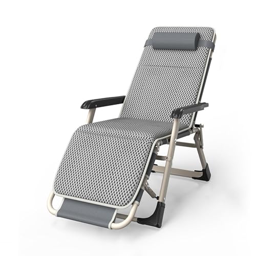 Verstellbarer faltbarer Liegestuhl, Strandliege, tragbar, Outdoor-Camp-Chaiselongue für Deck, Terrasse oder Hof von Generisch