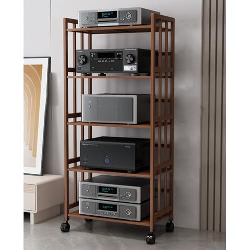 Verstellbarer multifunktionaler Beistelltisch aus Holz mit Drehteller-Regal – Kompaktes TV-Regal für Wohnzimmer, Büro & Arbeitszimmer (50 x 38 x 53 cm) – Stilvolles & vielseitiges Design von Generisch