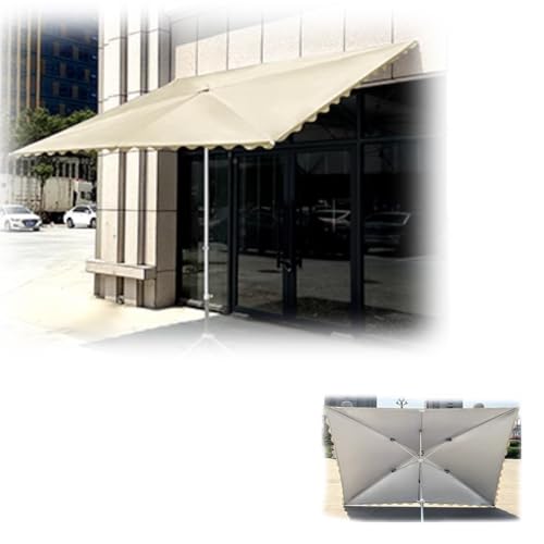 Verstellbarer rechteckiger Terrassenschirm, Marktschatten für Balkon, Veranda & Zuhause - 200 x 300 cm (Khaki, 2 x 3 m) Outdoor-Sonnenschutzlösung von Generisch