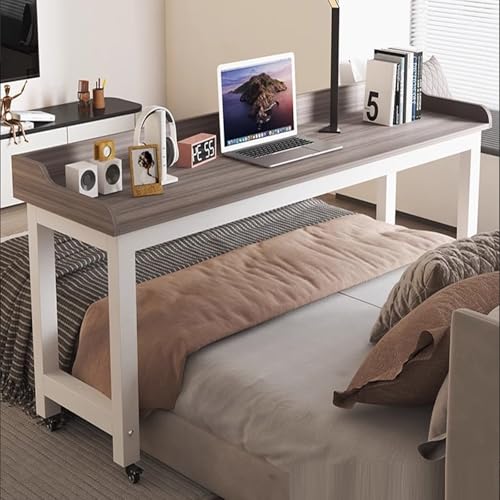 Verstellbarer rollbarer Nachttisch, Betttablett mit Rollen, Laptop-Schreibtisch zum Essen, Zuhause & Büro, 200 x 40 cm – perfekt für Frühstück im Bett und bei der Arbeit Verstellbarer rollbarer Nachttisch, Betttablett mit Rollen, Laptop-Schreibtisch zum Essen, Zuhause & Büro, 200 x 40 cm – perfekt für Frühstück im Bett und bei der Arbeit von Generisch