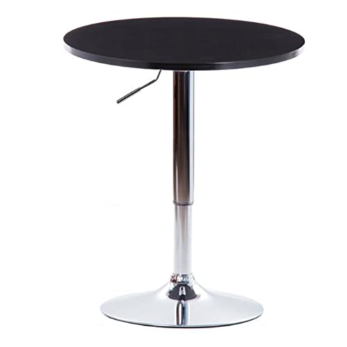 Verstellbarer runder Bistro-Bartisch mit Drehgelenk und höhenverstellbarem Stahlsockel, ideal für Zuhause, Küche, Esszimmer, runde MDF-Platte in Schwarz Verstellbarer runder Bistro-Bartisch mit Drehgelenk und höhenverstellbarem Stahlsockel, ideal für Zuhause, Küche, Esszimmer, runde MDF-Platte in Schwarz von Generisch