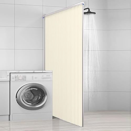 Verstellbarer wasserdichter Duschvorhang Wandabtrennung unsichtbarer faltbarer Bildschirm für Badewannen & Ankleidebereiche YellowC 120x170cm 90° Rahmendesign Verstellbarer wasserdichter Duschvorhang Wandabtrennung unsichtbarer faltbarer Bildschirm für Badewannen & Ankleidebereiche YellowC 120x170cm 90° Rahmendesign von Generisch