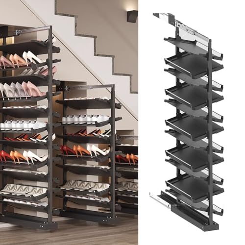 Verstellbares, ausziehbares Schuhregal für den Schrank – einziehbare stapelbare Aufbewahrungslösung aus Metall, vertikaler Regal-Organizer für kleine Schlafzimmer, platzsparendes Design von Generisch