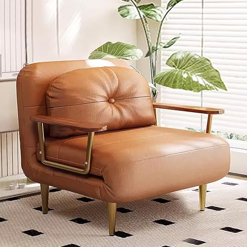 Verstellbares, tragbares ausziehbares Schlafsofa für Erwachsene Tech-Leder/Samtstoff Sofa mit verstellbarer Rückenlehne in 6 Positionen für Wohnzimmer, Wohnung oder Büro von Generisch