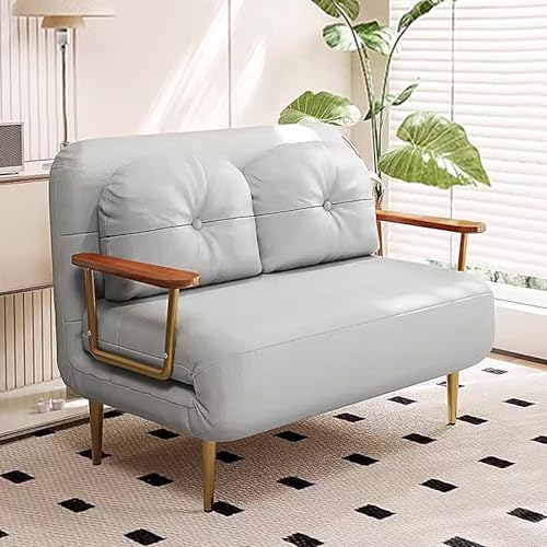 Verstellbares, tragbares ausziehbares Schlafsofa für Erwachsene Tech-Leder/Samtstoff Sofa mit verstellbarer Rückenlehne in 6 Positionen für Wohnzimmer, Wohnung oder Büro von Generisch