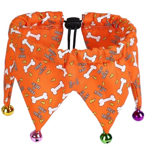 Verstellbares, weiches Halloween-Hundehalsband mit Glocke – lustiges Urlaubs-Hundehalsband, Kätzchen-Zubehör, gemustert für den Urlaub von Generisch