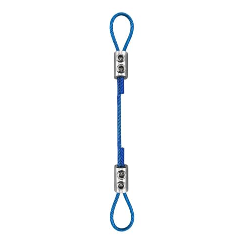 Verstellbares 2 mm 3 mm mehrfarbiges PVC-Edelstahl-Drahtseil-Kabelbefestigungsset for Aufhängen von Bonsai-Schaukeln(Blue,0.5MX1PCS,3mm) von Generisch