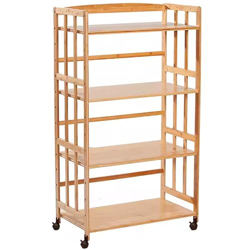 Verstellbares 4-stöckiges bewegliches Eckregal aus Holz für AV-Media, Heim-Stereo-Konsole, Regal, Audio-Verstärker, platzsparender Display-Ständer (70 cm) von Generisch