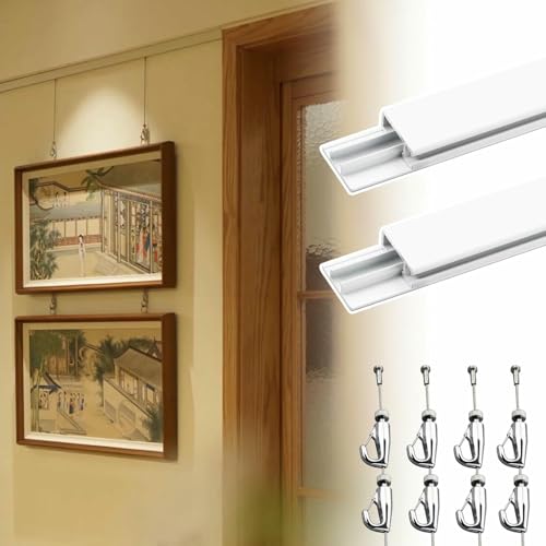 Verstellbares Bilder-Aufhängesystem mit Schiene und Kordel für einfache Innenwanddekoration Verstellbares Bilder-Aufhängesystem mit Schiene und Kordel für einfache Innenwanddekoration von Generisch