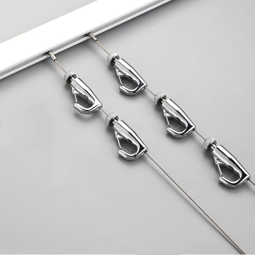 Verstellbares Galerie-Bilderschienen-Aufhängesystem, 200–300 cm, schwarzes Stahlkabel-Set für Heimdekoration, Salon, Museum, inklusive 2,4 m Schiene und 3,0 m Kabel mit 2 Haken Verstellbares Galerie-Bilderschienen-Aufhängesystem, 200–300 cm, schwarzes Stahlkabel-Set für Heimdekoration, Salon, Museum, inklusive 2,4 m Schiene und 3,0 m Kabel mit 2 Haken von Generisch