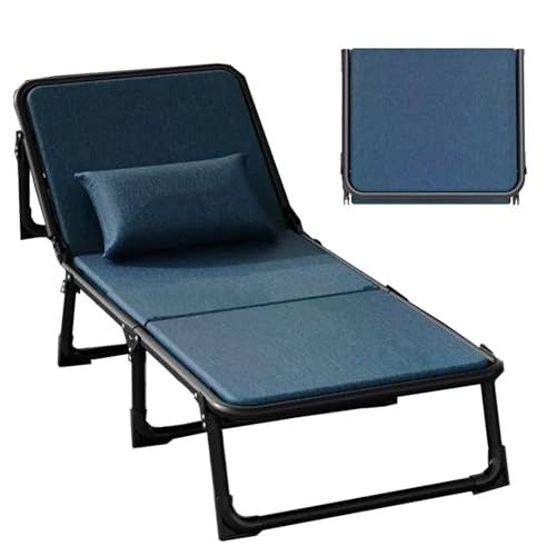 Verstellbares Klappbett aus Metall mit Matratze – 200 kg Kapazität, 6-Gang-Design, inklusive Kissen und Staubschutz, ideal für Gäste und Home Office von Generisch