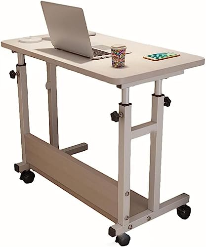 Verstellbares Laptop-Tablett zum Sitzen zum Stehen über dem Bett, Computer-Schreibtisch mit Rollen, mobile Aufbewahrung und Höhe, Schwarz, 60 x 40 cm von Generisch