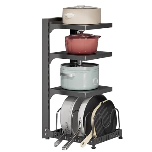 Verstellbares Regal unter der Spüle – 3-stöckiges Küchenregal für Töpfe & Geschirr – platzsparende Lösung – vielseitiges schwarzes Design Verstellbares Regal unter der Spüle – 3-stöckiges Küchenregal für Töpfe & Geschirr – platzsparende Lösung – vielseitiges schwarzes Design von Generisch