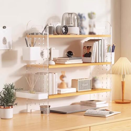 Verstellbares Schreibtisch-Organizer-Regal – multifunktionales Acryl-Bücherregal mit Seitenteilen für die Aufbewahrung und Präsentation von Schülern, Multi-Shelf-Design für effizientes Platzmanagement Verstellbares Schreibtisch-Organizer-Regal – multifunktionales Acryl-Bücherregal mit Seitenteilen für die Aufbewahrung und Präsentation von Schülern, Multi-Shelf-Design für effizientes Platzmanagement von Generisch