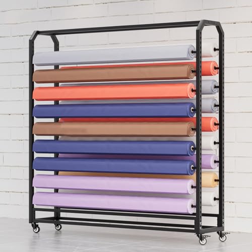 Verstellbares Stahlgewebe-Rollenregal mit Rollen, strapazierfähig für Vinyl, Leder und Fensterfolie, 160 cm, bewegliches Design mit Aufhängestangen von Generisch