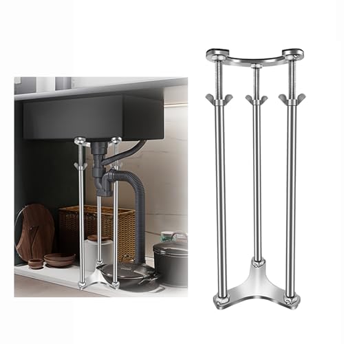 Verstellbares Waschbeckenstütz-Set – stabile Edelstahlbeine für sichere Installation unter der Spüle in Küche und Bad Verstellbares Waschbeckenstütz-Set – stabile Edelstahlbeine für sichere Installation unter der Spüle in Küche und Bad von Generisch