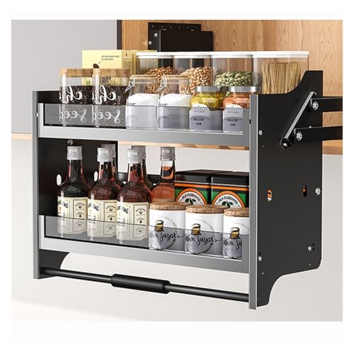 Verstellbares ausziehbares Regal für Küchenschränke, 55,9 cm Höhe und 30,5 cm Tiefe, platzsparende Aufbewahrungslösung, 710 x 260 x 530 mm, leicht zugängliches Design Verstellbares ausziehbares Regal für Küchenschränke, 55,9 cm Höhe und 30,5 cm Tiefe, platzsparende Aufbewahrungslösung, 710 x 260 x 530 mm, leicht zugängliches Design von Generisch