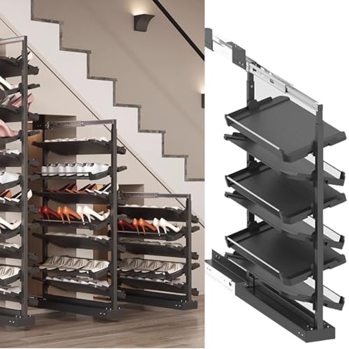 Verstellbares ausziehbares Schuhregal – stapelbare Schuhaufbewahrung aus Metall mit 6 Ebenen für Schrank – platzsparendes vertikales Regal für kleine Schlafzimmer – einziehbares Design in Schwarz (72 Verstellbares ausziehbares Schuhregal – stapelbare Schuhaufbewahrung aus Metall mit 6 Ebenen für Schrank – platzsparendes vertikales Regal für kleine Schlafzimmer – einziehbares Design in Schwarz (72 von Generisch