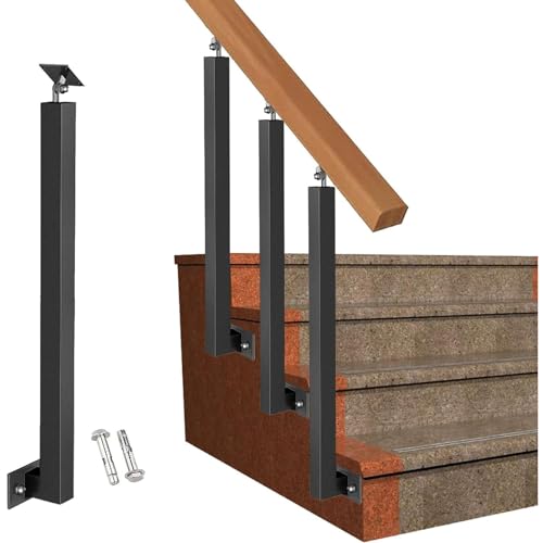 Verstellbares schwarzes Metall-Treppenbaluster-Set – 270°-Winkelhalterung für Decks Stufen & Außentreppen – Geländerstütze – 1 Packung für einfache Installation Verstellbares schwarzes Metall-Treppenbaluster-Set – 270°-Winkelhalterung für Decks Stufen & Außentreppen – Geländerstütze – 1 Packung für einfache Installation von Generisch