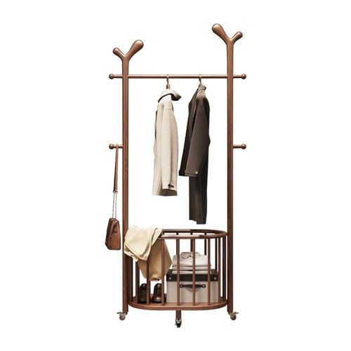 Vertikale Garderobenleiste aus Massivholz, für Schlafzimmer und Wohnzimmer, einfacher chinesischer Stil, freistehend, große Größe, modernes Design, Kleidung nizer von Generisch