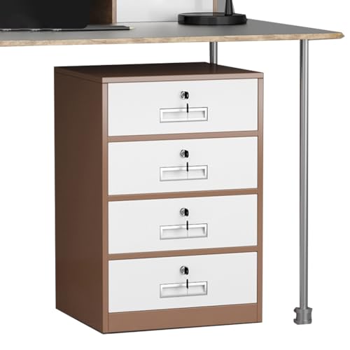 Vertikaler Aktenschrank aus Metall mit Schloss für Home Office - 4 Schubladen Stahl Aktenschrank unter dem Schreibtisch Slim A4/Recht/Brief Dokument von Generisch