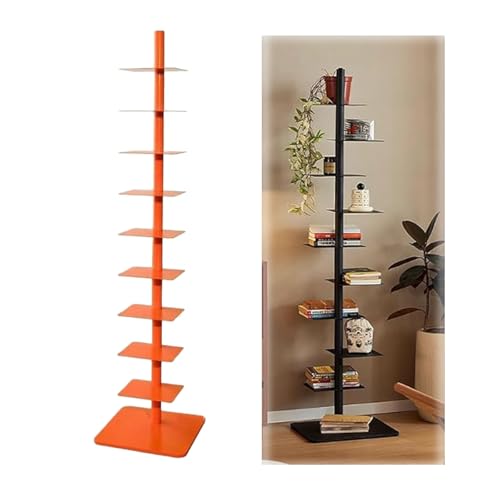 Vertikaler Bücherturm mit 9 Etagen, Metallrücken, mit 4 verstellbaren Winkeln, Mehrzweck-Eckleiter, Bücherregal für kleine Räume in Wohnzimmer, Büro und Schlafzimmer Vertikaler Bücherturm mit 9 Etagen, Metallrücken, mit 4 verstellbaren Winkeln, Mehrzweck-Eckleiter, Bücherregal für kleine Räume in Wohnzimmer, Büro und Schlafzimmer von Generisch