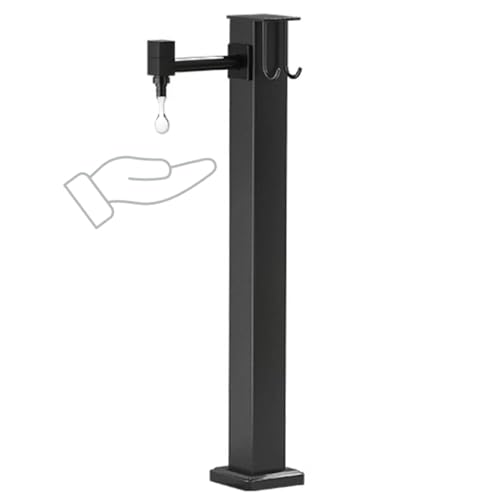 Vertikaler Gartenhahn, 60 cm, Metall-Schlauchständer und Duschsäule, Set für Bewässerung im Freien, Autowäsche und Gartenarbeit, langlebiger schwarzer Wasserhahnpfosten mit Sprühpistole Vertikaler Gartenhahn, 60 cm, Metall-Schlauchständer und Duschsäule, Set für Bewässerung im Freien, Autowäsche und Gartenarbeit, langlebiger schwarzer Wasserhahnpfosten mit Sprühpistole von Generisch